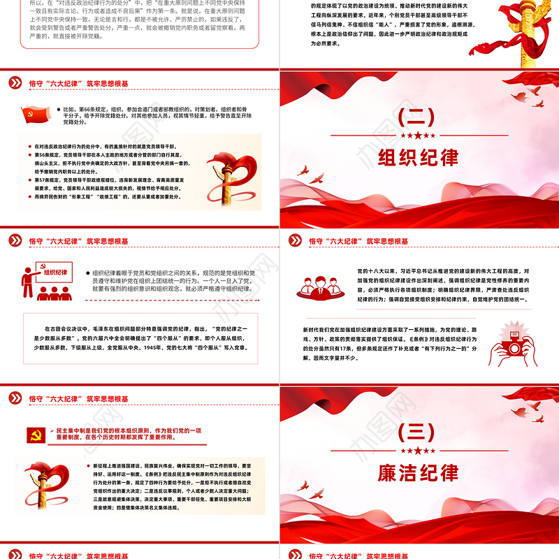 2024恪守“六大纪律”筑牢思想根基PPT精美创意扎实开展党纪学习教育专栏党课模板