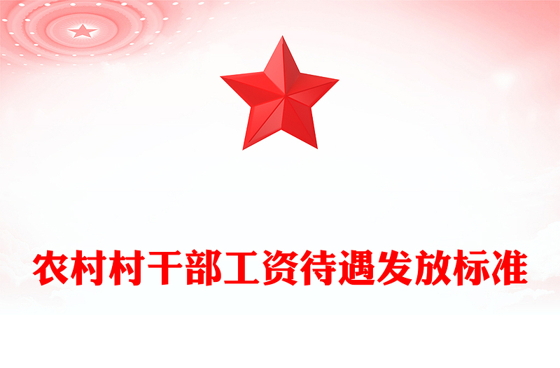 农村村干部工资待遇发放标准