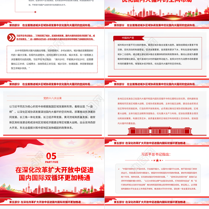 2023加快构建新发展格局的重大战略举措PPT大气精美风党员干部学习教育专题党课课件