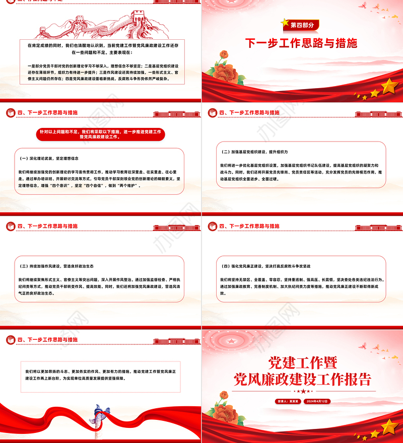 2024党建工作暨党风廉政建设工作报告PPT下载