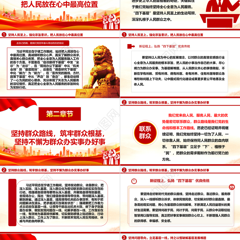 “四下基层”是我党密切联系群众的优秀工作方法ppt华美时尚中国式现代化微党课课件