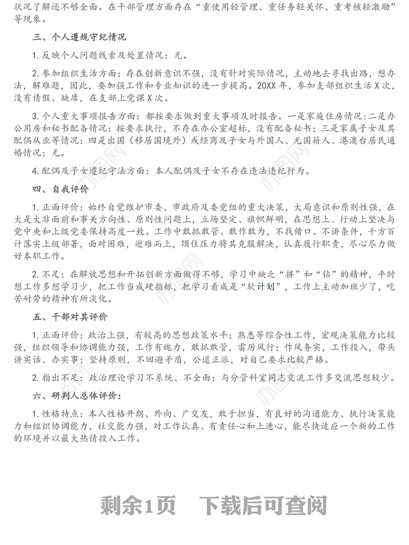 XX同志“政治画像”