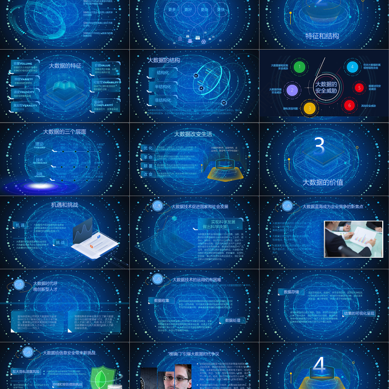 2018互联网大数据云计算科技商务ppt模板
