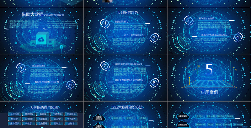 2018互联网大数据云计算科技商务ppt模板