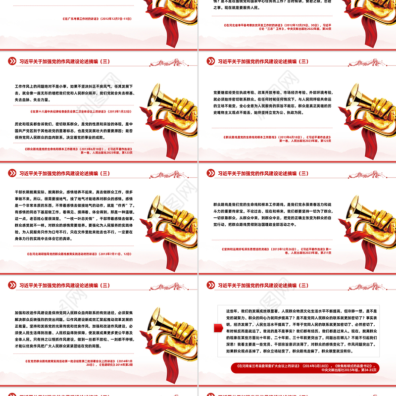 2025习近平关于加强党的作风建设论述摘编（三）PPT党课