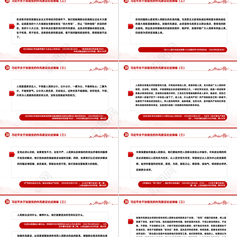 2025习近平关于加强党的作风建设论述摘编（三）PPT党课