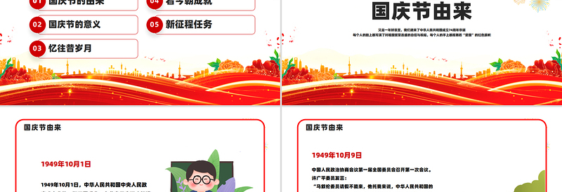 热烈庆祝新中国成立76周年纪念日PPT国庆76周年课件下载