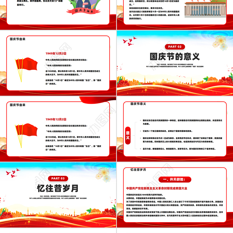 热烈庆祝新中国成立76周年纪念日PPT国庆76周年课件下载