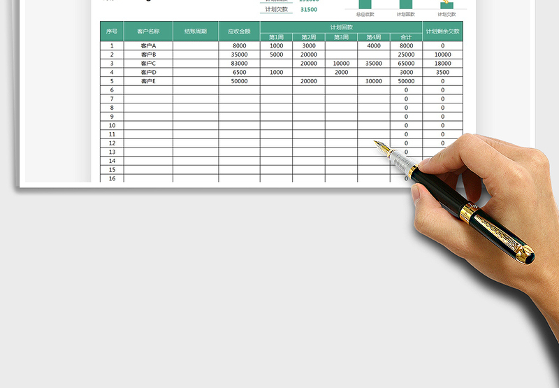 2022应收账款计划回款表免费下载