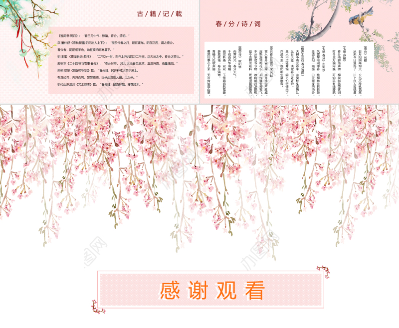 原创二十四节气之春分PPT动态幻灯片主题班会-版权可商用