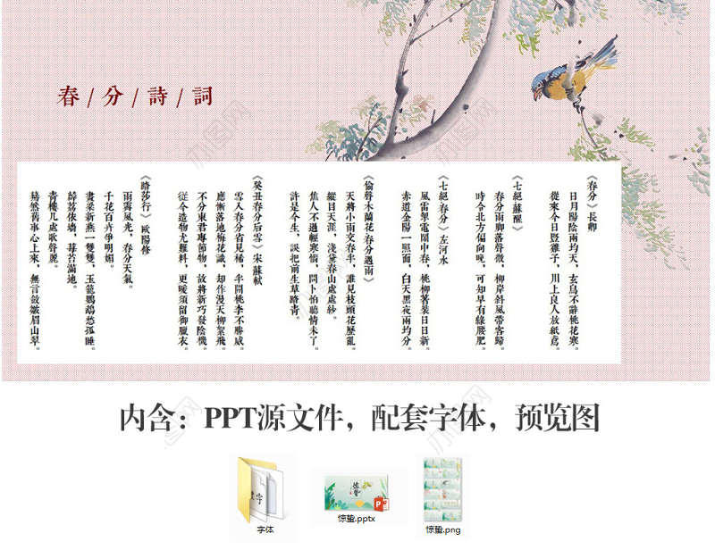 原创二十四节气之春分PPT动态幻灯片主题班会-版权可商用
