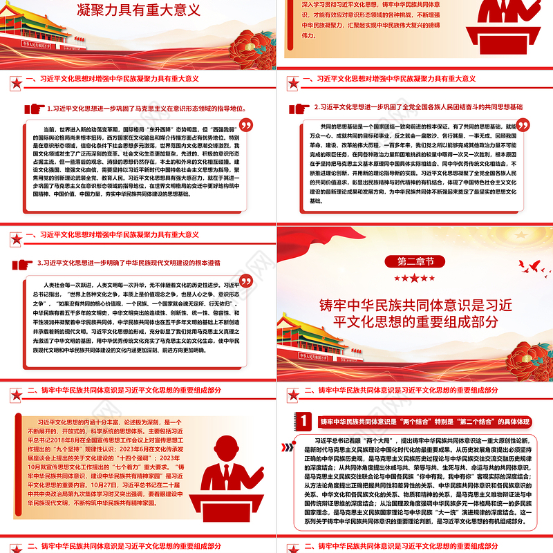 加强中华民族共同体建设ppt大气简洁深入学习习近文化思想民族融合篇基层党组织党支部党员干部学习党课课件