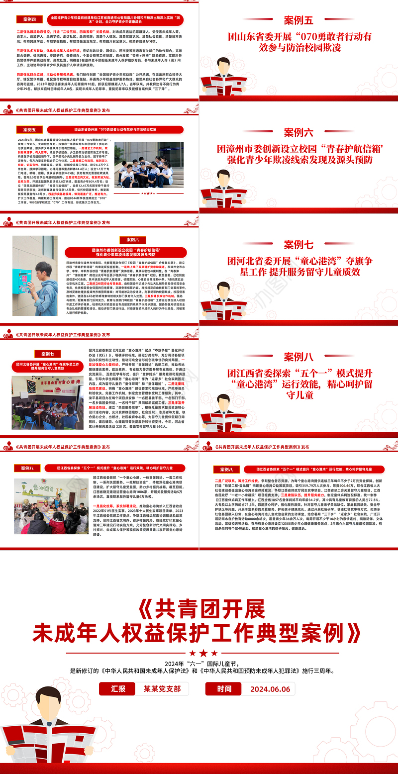 8个关于《共青团开展未成年人权益保护工作典型案例》PPT课件