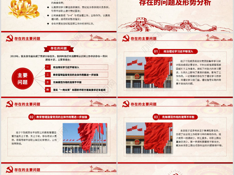 原创2020基层党委党支部党建年终工作总结PPT