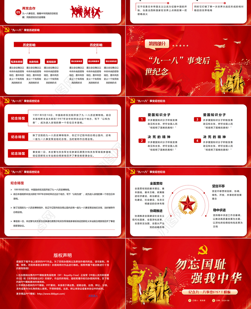 2021以史为鉴振兴中华勿忘国耻九一八事变历史爱国主义教育PPT