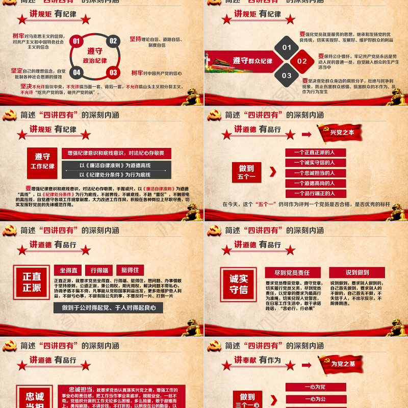 精美大气四讲四有专题教育PPT