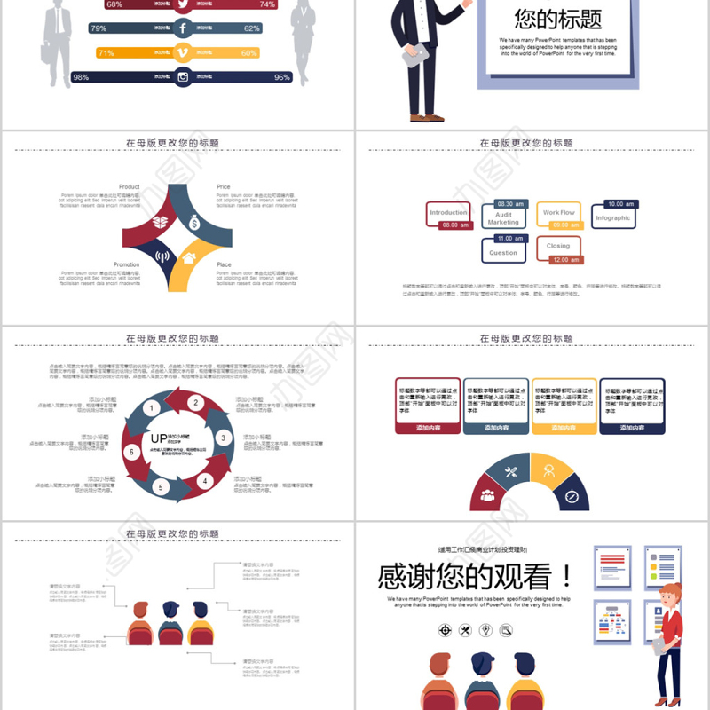 2018卡通风格企业员工培训ppt模板