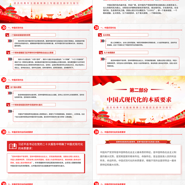 强国复兴PPT大气精美团员和青年主题教育第三专题团支部学习指引团课课件