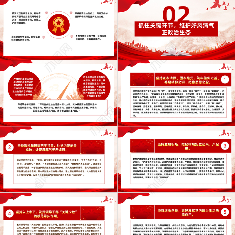 如何始终保持风清气正的政治生态PPT简洁精美严肃党内政治生活净化党内政治生态党课课件