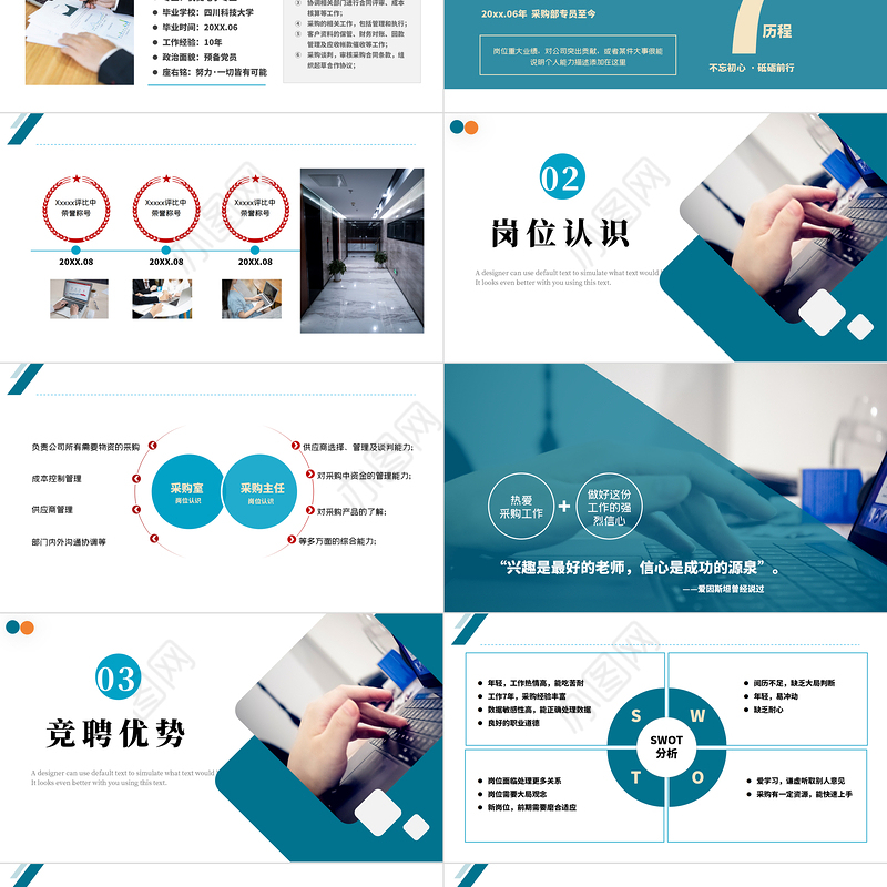 2022采购主任中层岗位竞聘PPT蓝色简洁知性风采购主任中层岗位竞聘工作报告模板下载