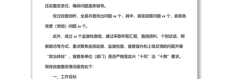 2022年兴“十风”治“十弊”干部作风专项整治工作情况报告
