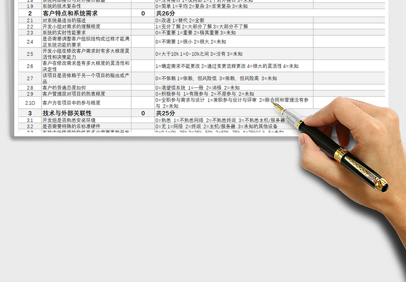 2021年项目风险评估表