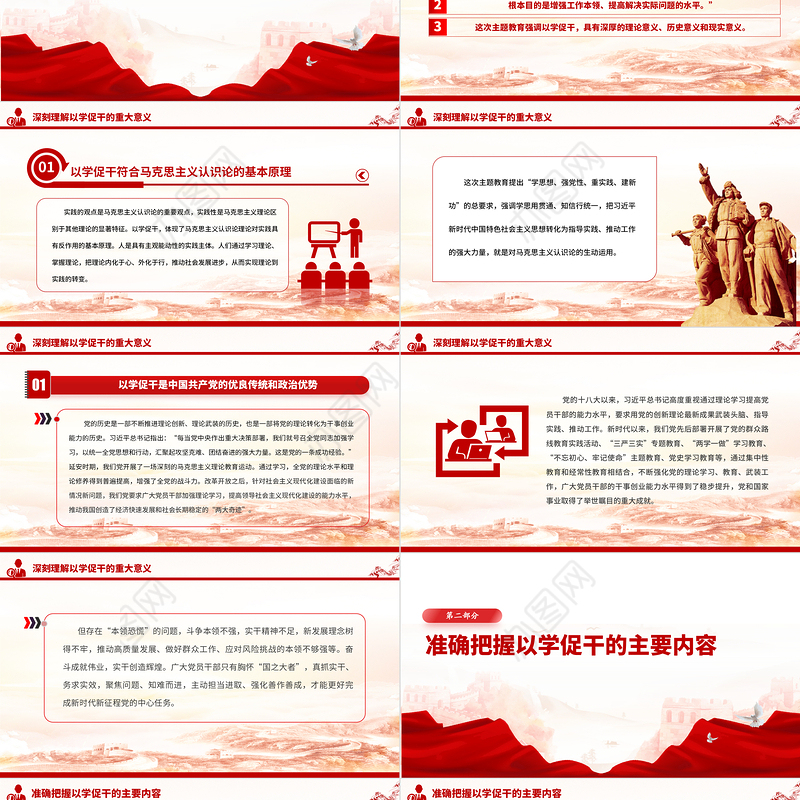 2023以学促干担当有为创伟业PPT党政风扎实开展主题教育提高解决实际问题的水平党员教育课件