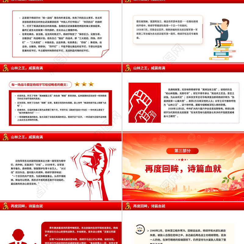 抗联英雄杨靖宇PPT铁骨忠魂民族脊梁抗战胜利80周年专题课件下载