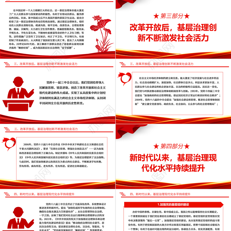 深入研究我党对基层治理的探索与经验ppt精美党政风基层强则国家强，基层安则天下安党支部党员学习培训党课课件