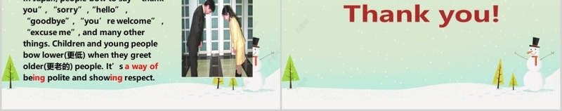 2018浅绿人教版八年级上英语PPT模板