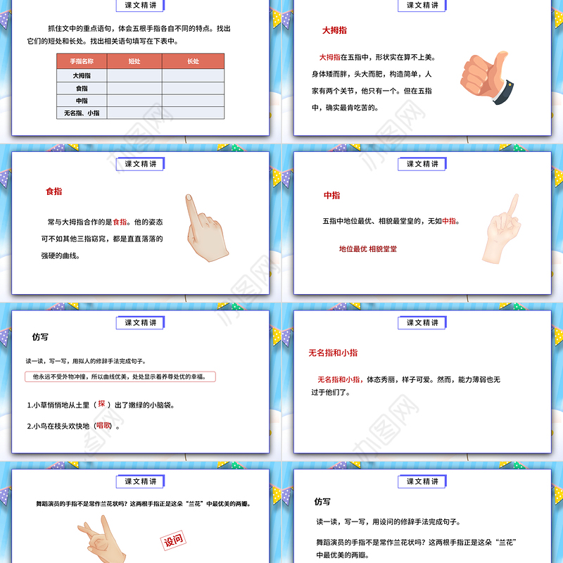 2022手指PPT第22课小学五年级语文下册部编人教版教学课件