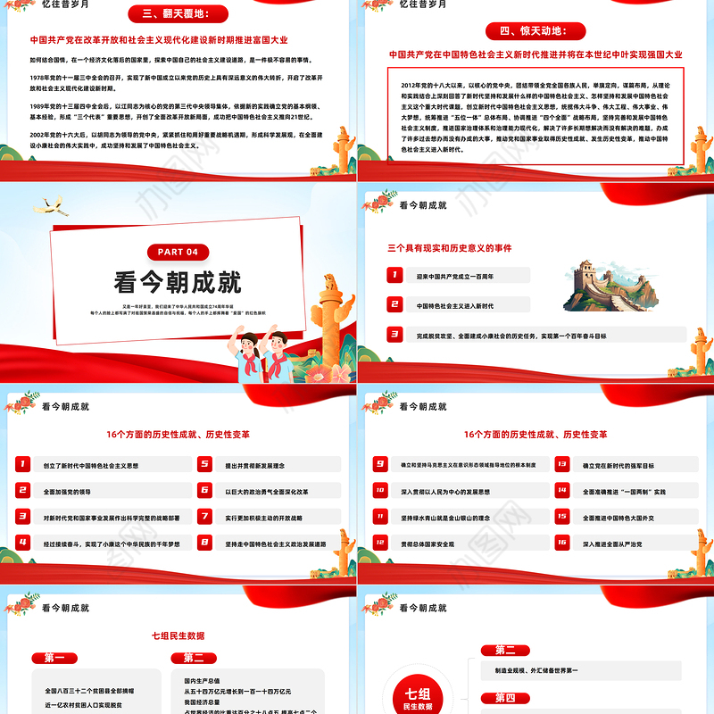 2024年建国75周年纪念日PPT创意精美热烈庆祝新中国成立75周年党课下载