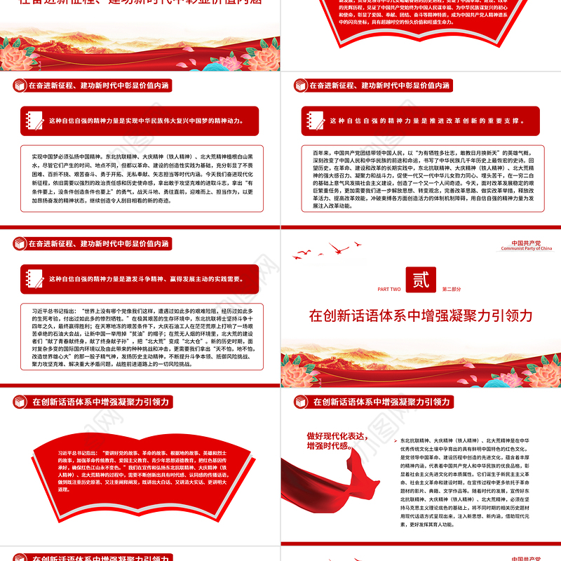 2022让自信自强的精神力量直抵人心PPT大气党建风党员干部学习教育专题党课党建课件