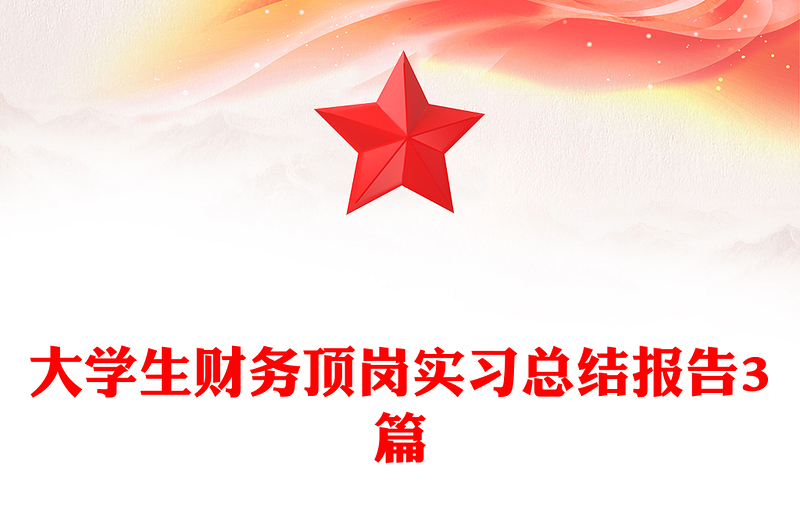 大学生财务顶岗实习总结报告3篇