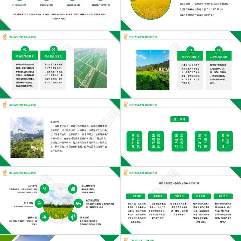 智慧农业PPT绿色大气促进产业结构转型智慧农业规划模板