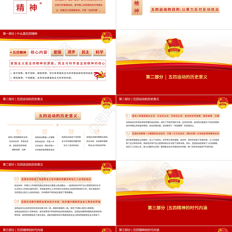 五四精神传承有我PPT2022中国共青团建团100周年青春万岁强国有我主题团课课件