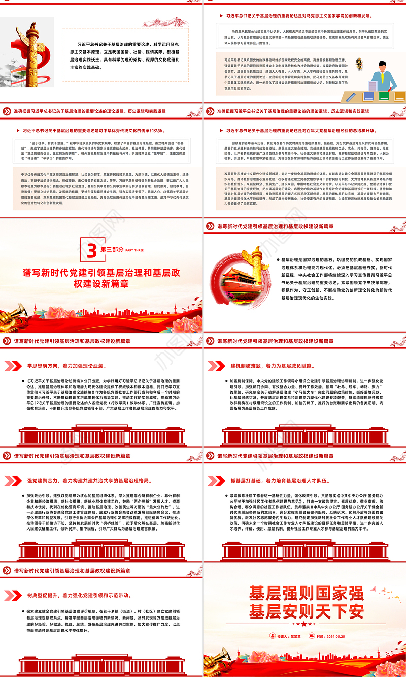 基层治理强基固本PPT党政风党员干部学习教育党课课件