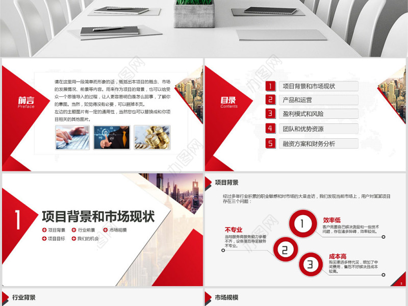 原创实用创业计划书项目融资商业计划书PPT-版权可商用