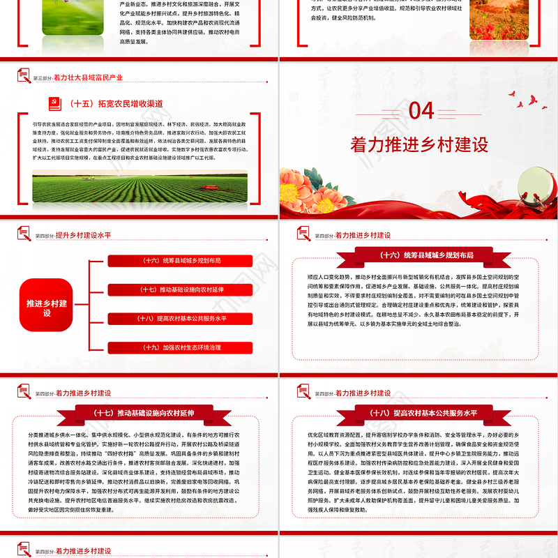 红色精美2025中央一号文件PPT深化农村改革扎实推进乡村全面振兴课件