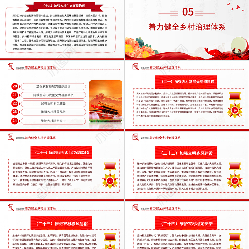红色精美2025中央一号文件PPT深化农村改革扎实推进乡村全面振兴课件