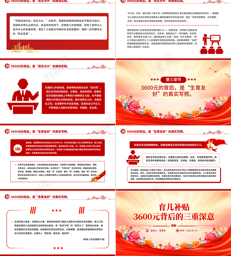 简洁实用育儿补贴3600元背后的三重深意PPT课件