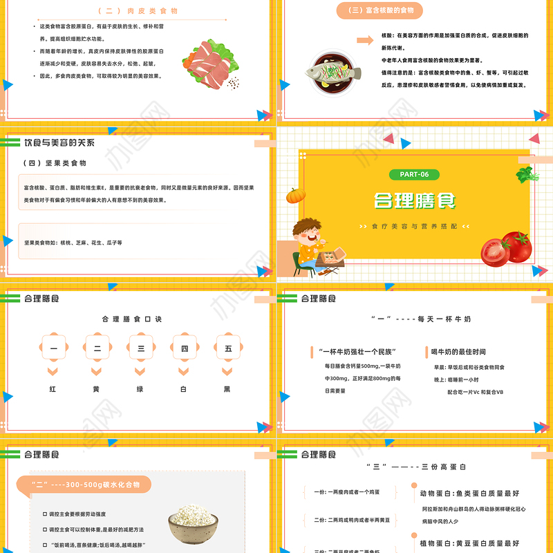 2022食疗美容与营养搭配PPT简约风食疗美容与营养搭配课件模板下载