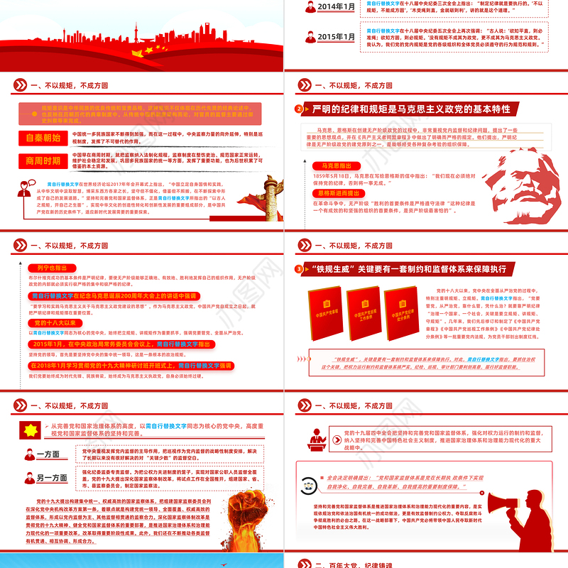 2022明党纪强党规坚定初心跟党走PPT红色党政风党员干部廉政建设专题党课课件模板