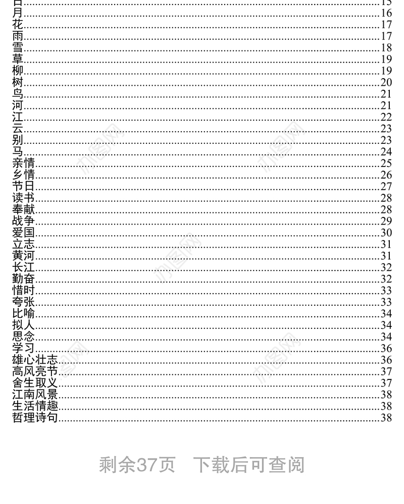 写材料常用古诗词分类