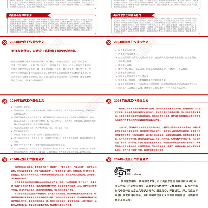 政府工作报告全文PPT大气华美2024两会内容精神学习辅导专题党课下载