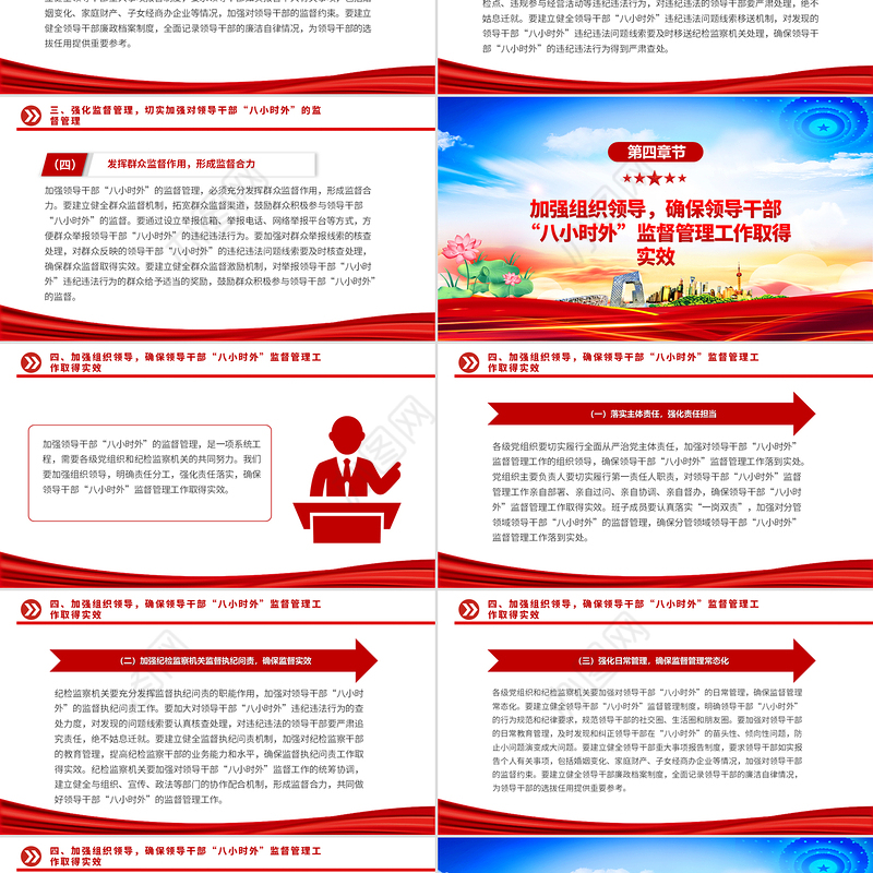 领导干部“八小时外”专题警示教育会PPT模板