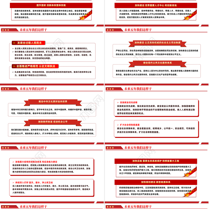 2022未来五年我们这样干PPT红色党政风国家机关干部党支部党日活动专题党建党政课件模板