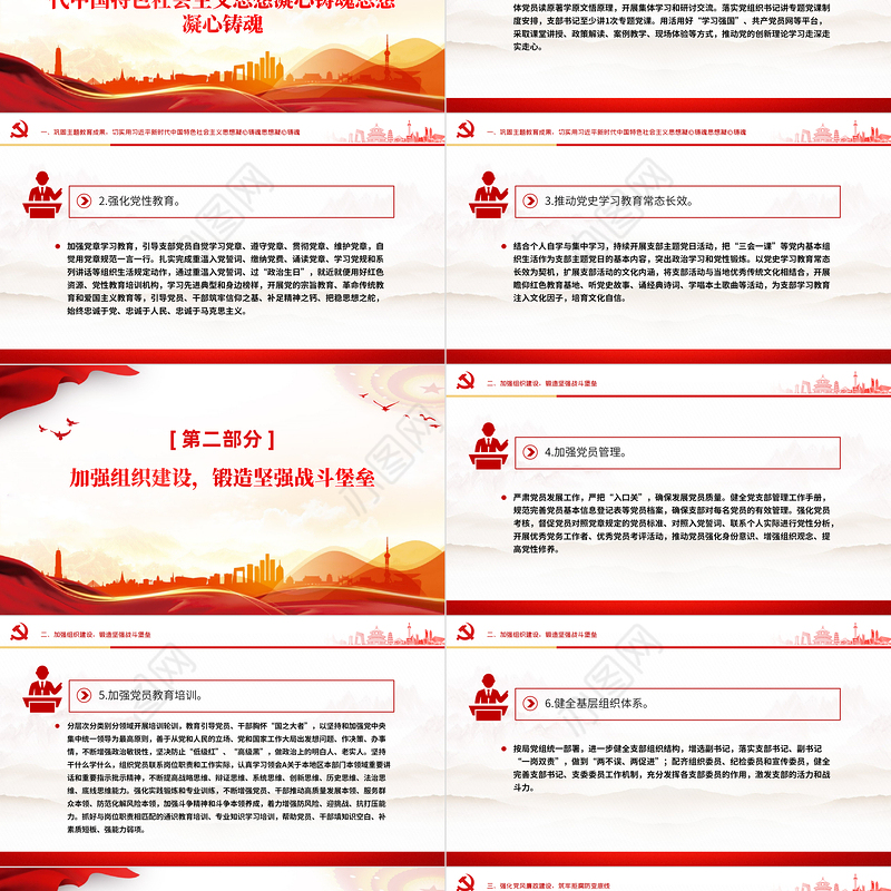 2024党支部党建工作计划PPT大气精美党建总结计划模版