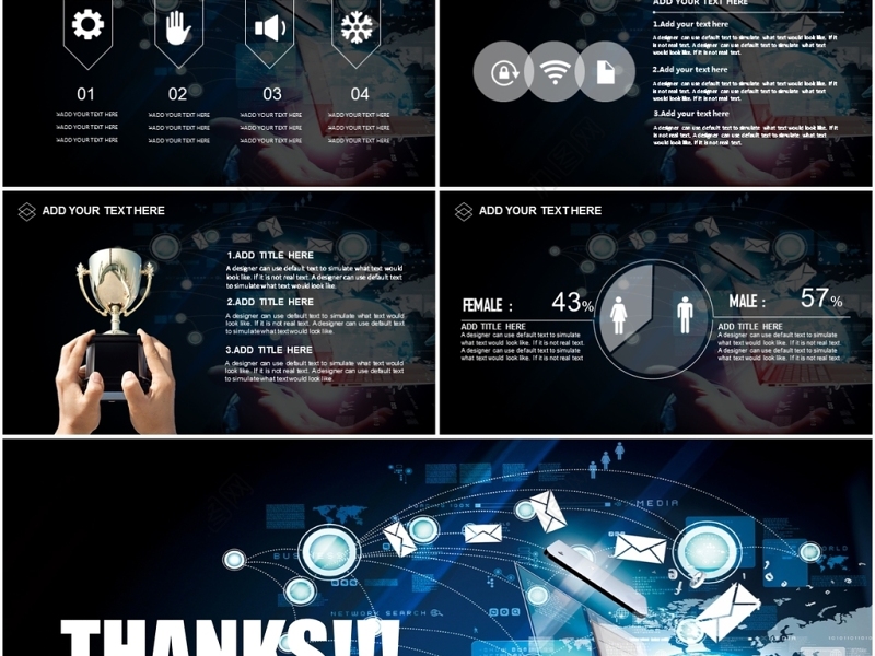 互联网科技感商务大数据动态PPT模板