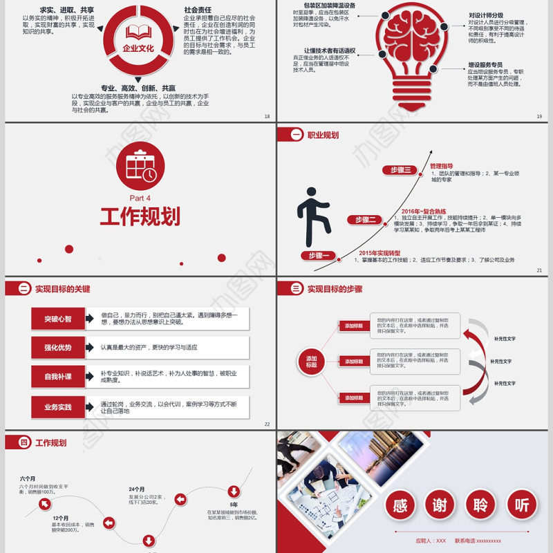 2019年红色大气岗位竞聘通用PPT模板